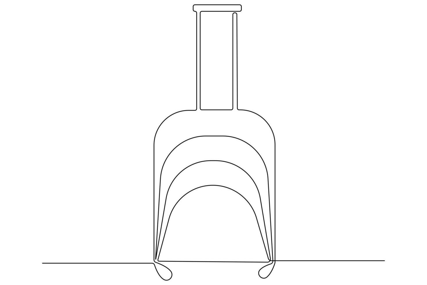 Continuous one line art drawing of suitcases, luggage design outline vector illustration