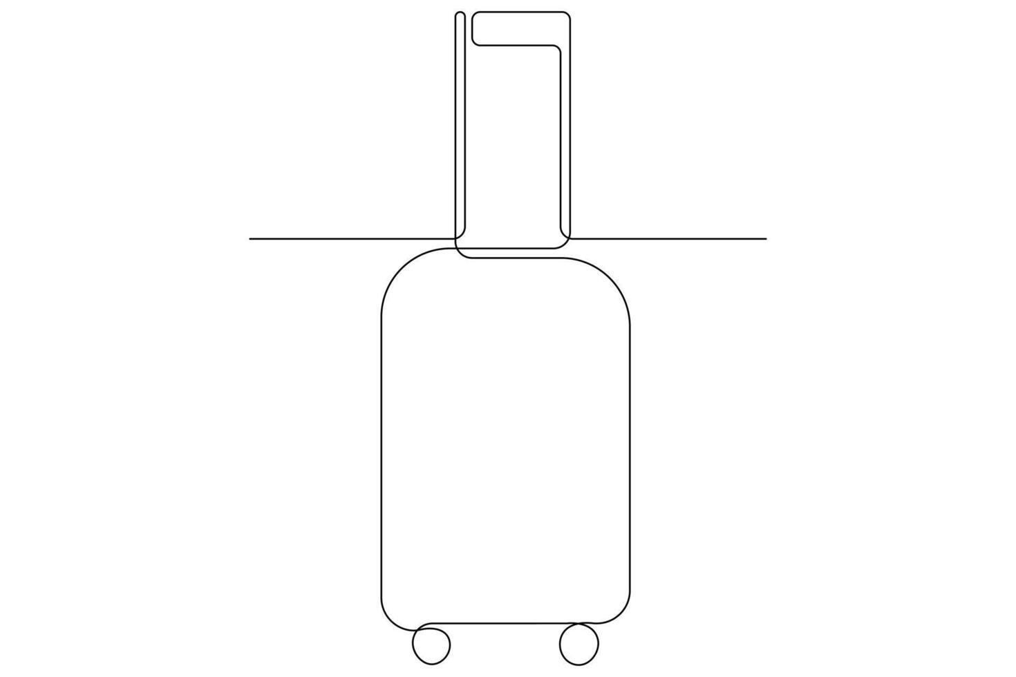 Continuous one line art drawing of suitcases, luggage design outline vector illustration