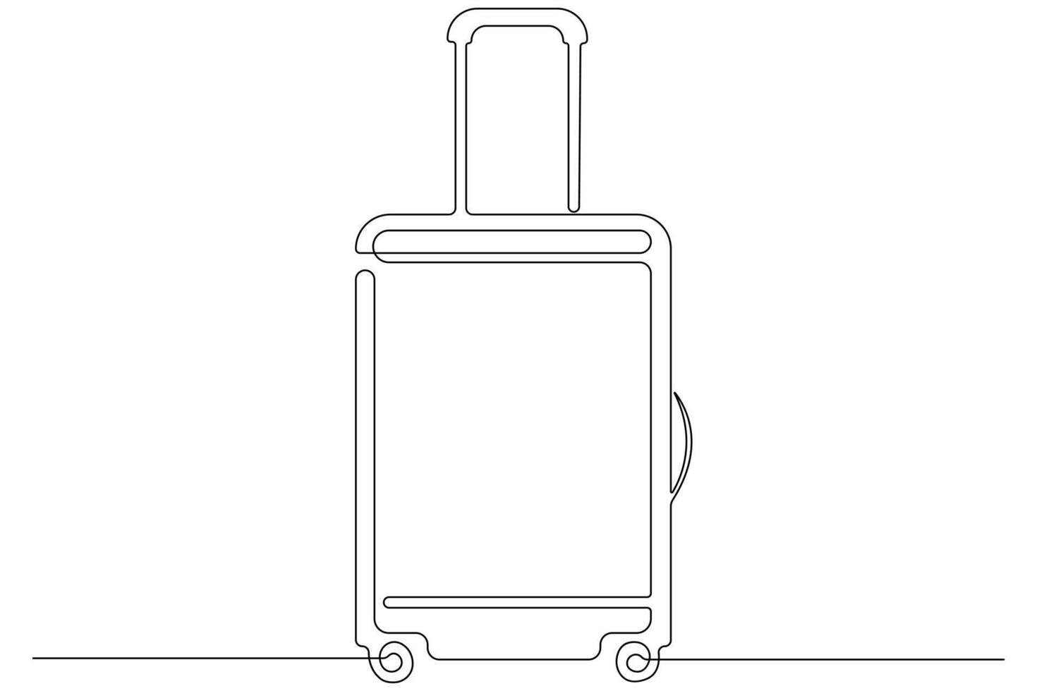 continuo uno línea Arte dibujo de maletas, equipaje diseño contorno vector ilustración