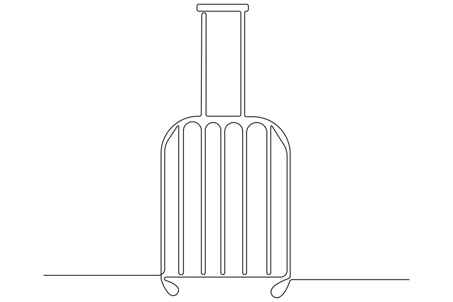 Continuous one line art drawing of suitcases, luggage design outline vector illustration