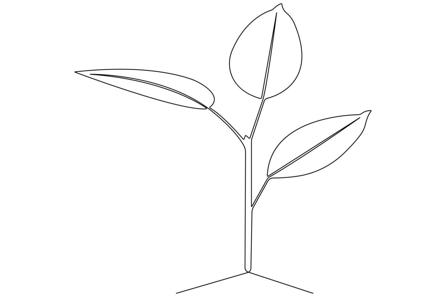 Continuous single line art drawing of plant can be for plants, agriculture, seeds outline vector