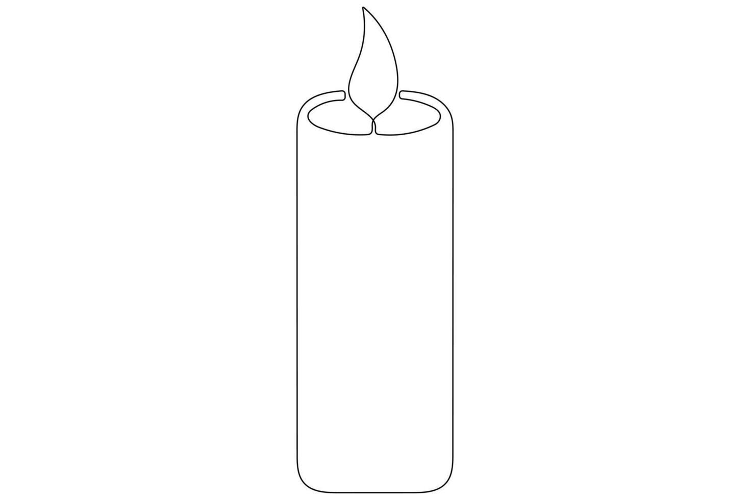 Continuous single line art drawing of candle light symbol and outline vector illustration
