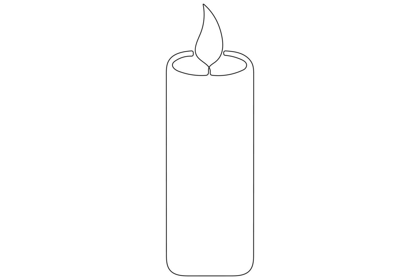 Continuous single line art drawing of candle light symbol and outline vector illustration