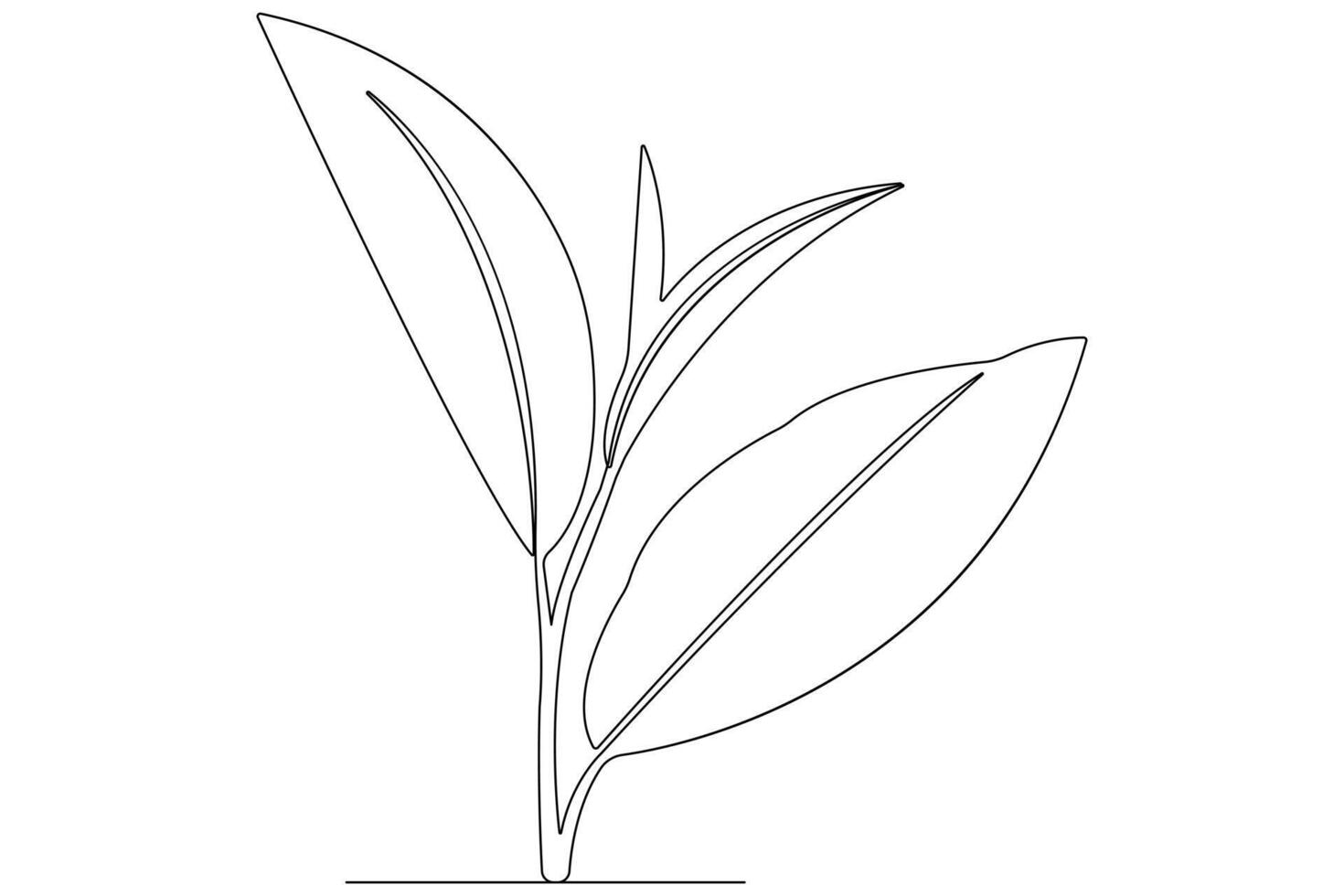 Continuous single line art drawing of plant can be for plants, agriculture, seeds outline vector