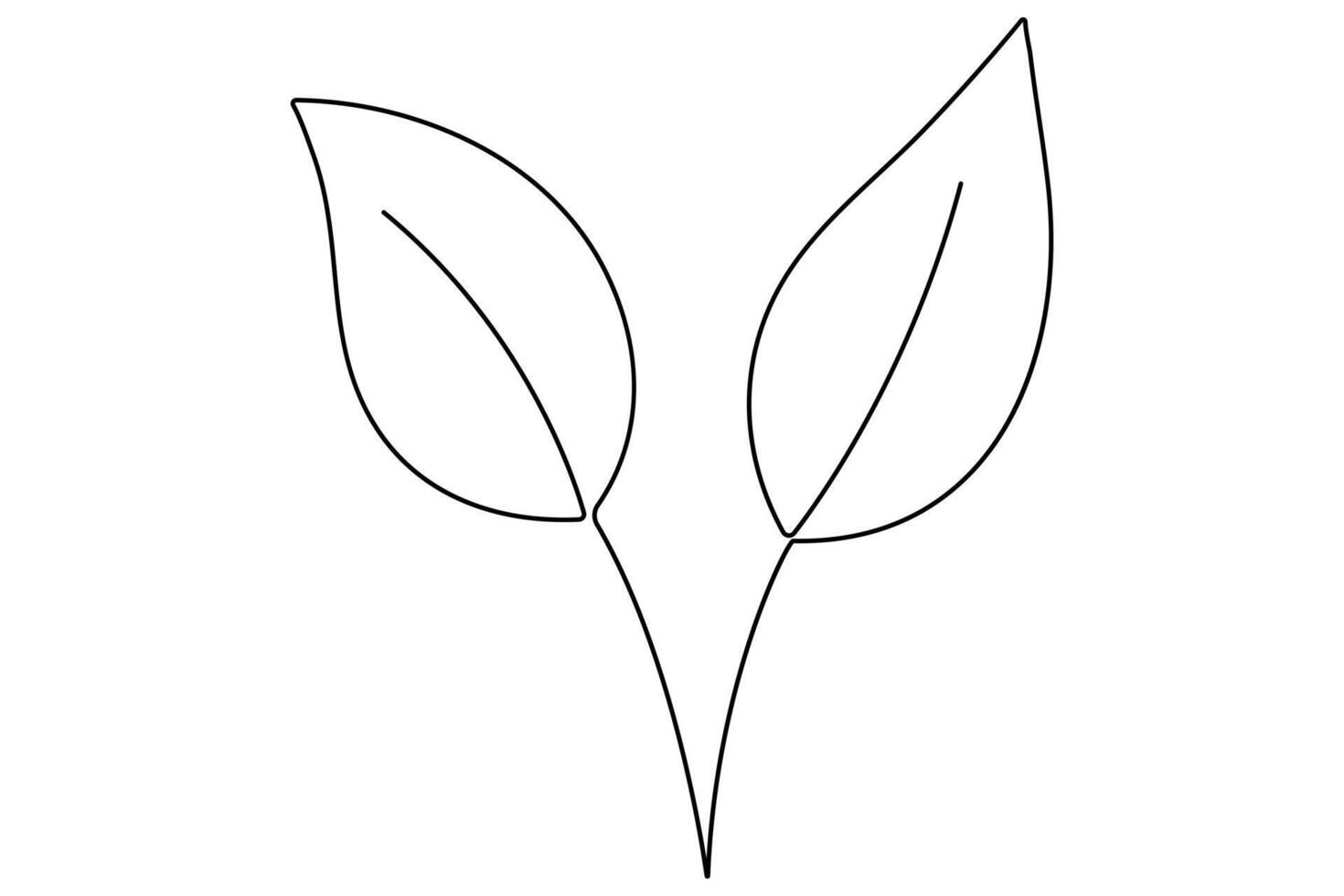 Continuous single line art drawing of plant can be for plants, agriculture, seeds outline vector