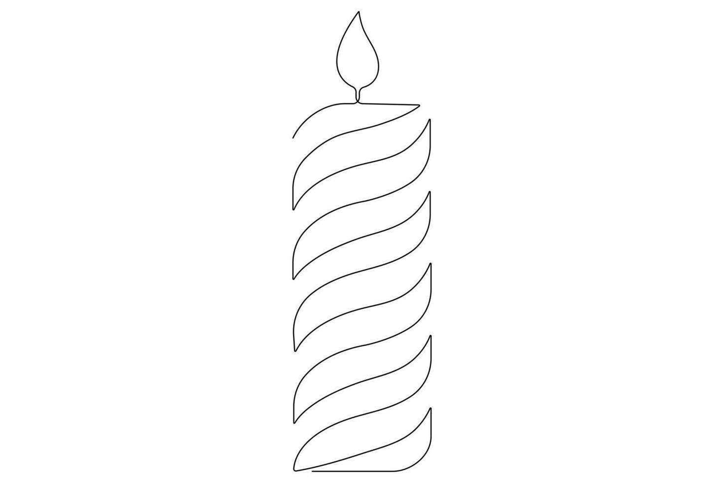 Continuous single line art drawing of candle light symbol and outline vector illustration