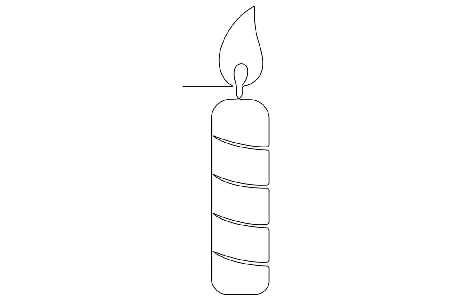 Continuous single line art drawing of candle light symbol and outline vector illustration