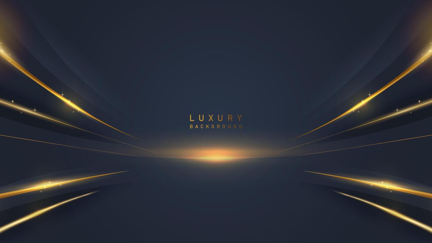 Abstract luxury gold line award in dark blue background with shiny gold in middle. Luxury premium vector design