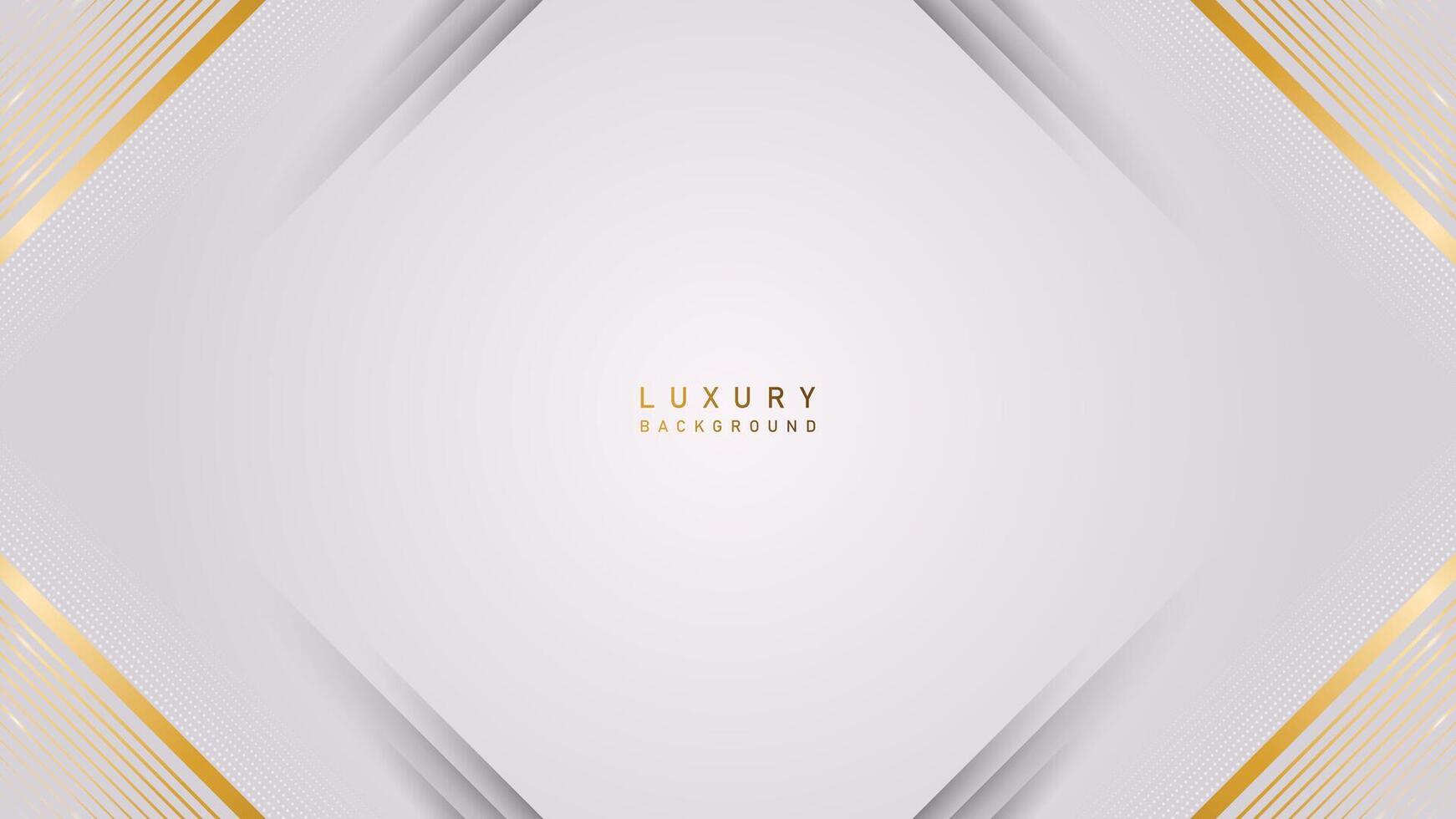 Luxury abstract modern background with golden lines on white backdrop. Vector illustration template deluxe design