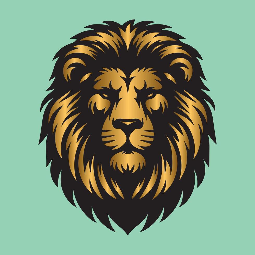 Lions face mascot logo design vector illustration for brand identity icon and Royal king lion