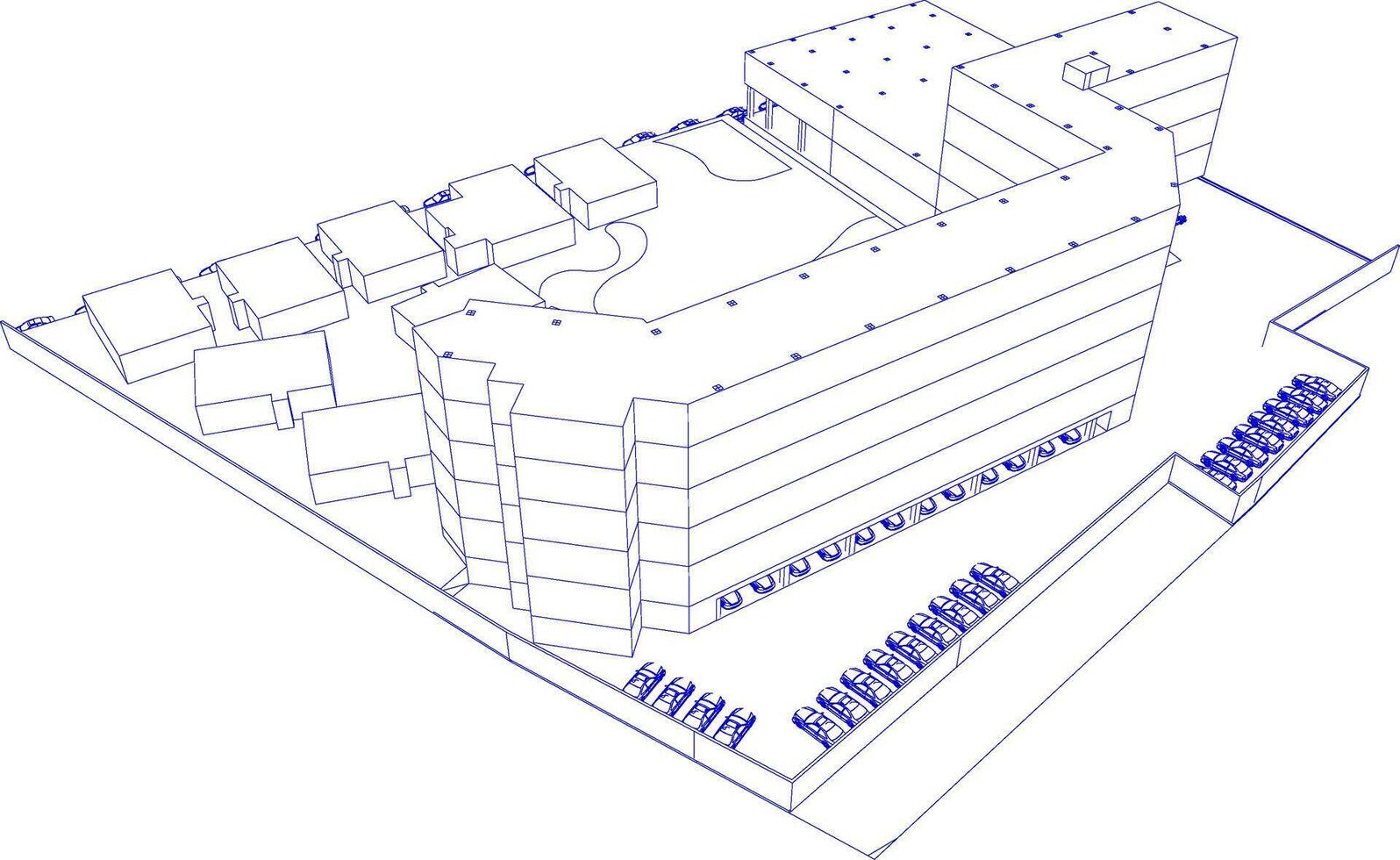 3D illustration of building project vector
