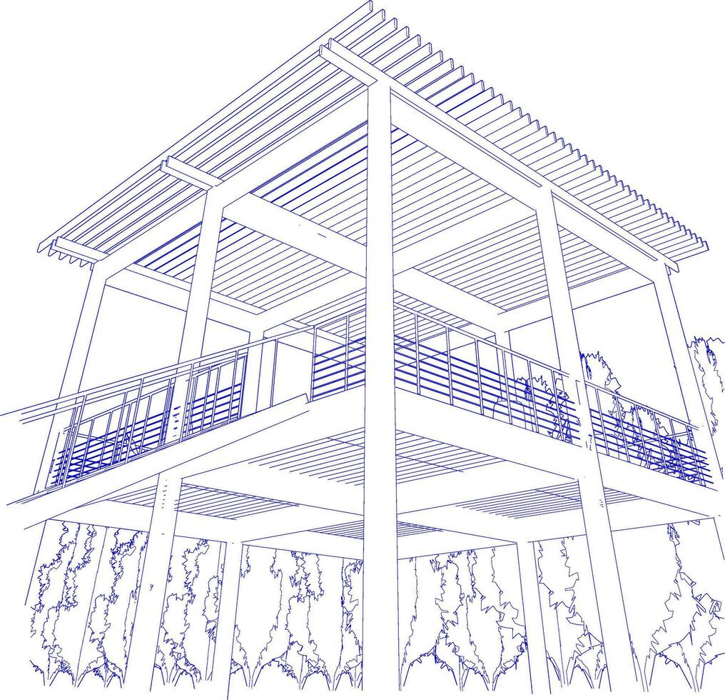3D illustration of residential project vector