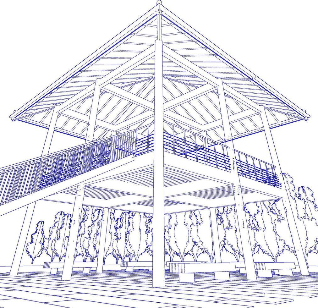 3D illustration of residential project vector