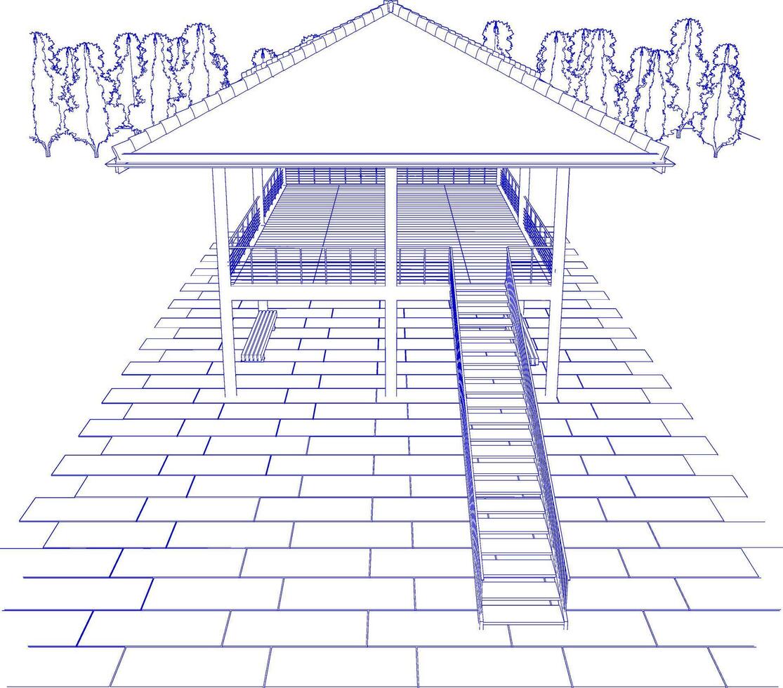 3D illustration of residential project vector