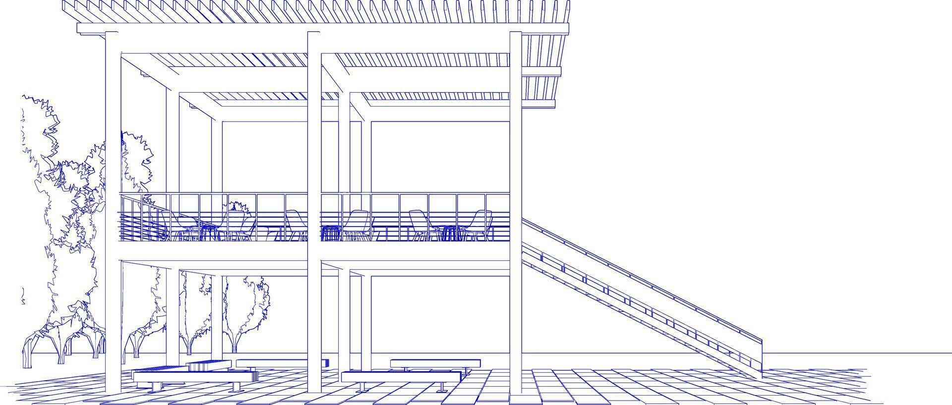 3D illustration of residential project vector