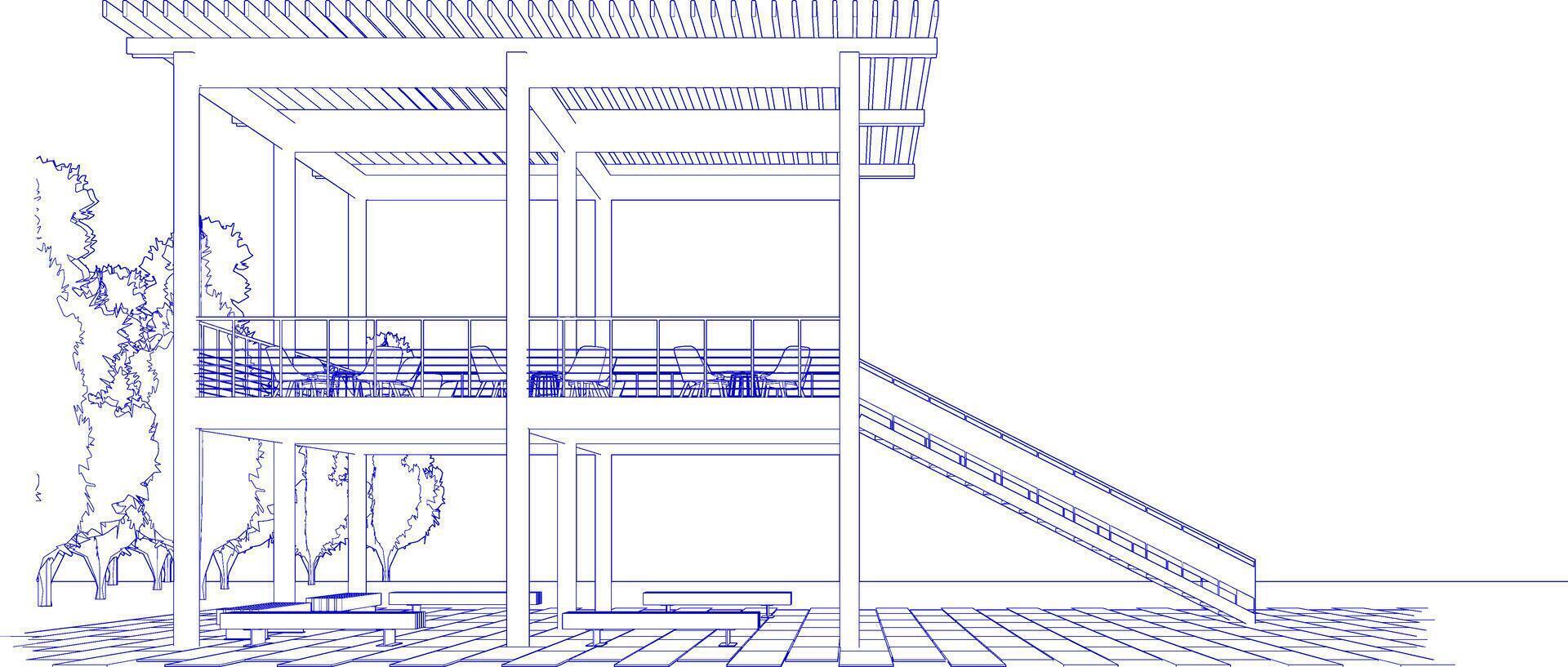 3d ilustración de residencial proyecto vector