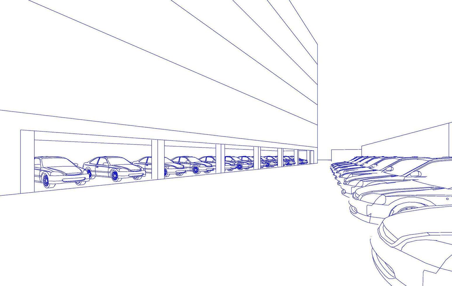 3D illustration of building project vector