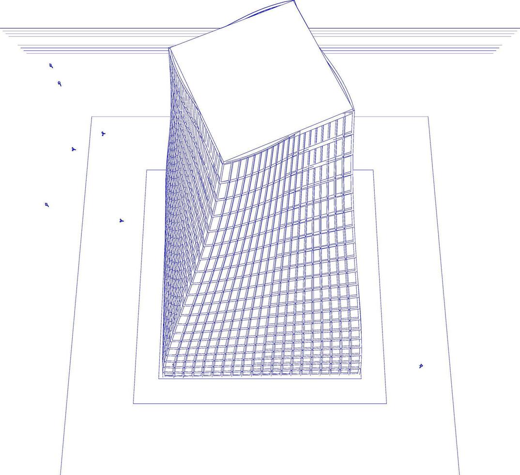 3D illustration of residential project vector
