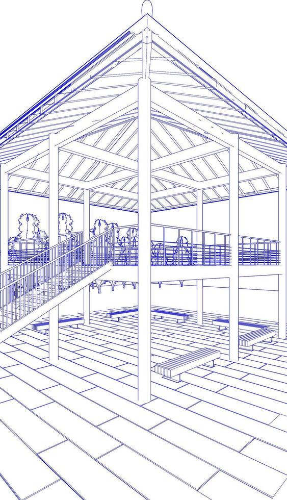 3D illustration of residential project vector