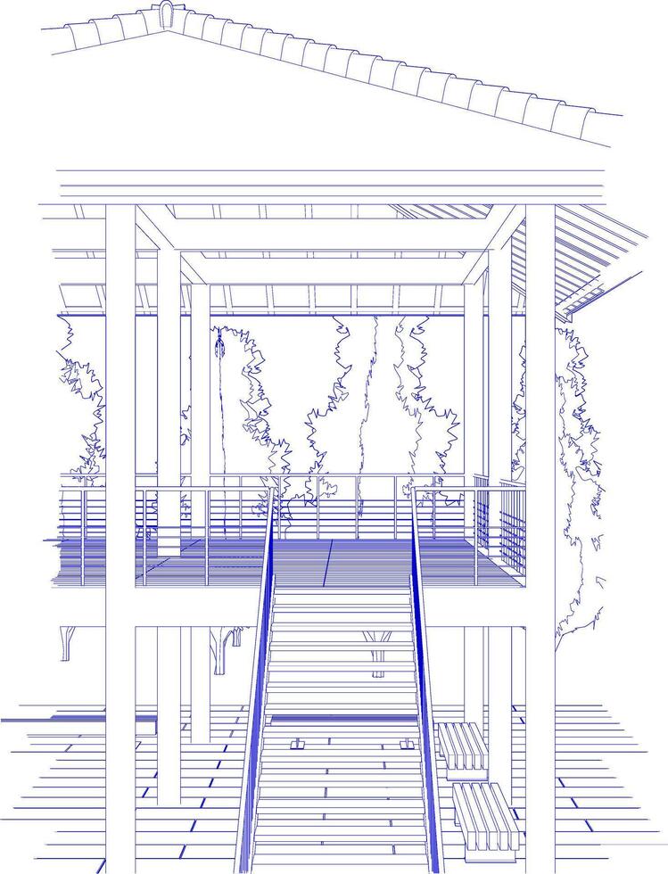 3d ilustración de residencial proyecto vector