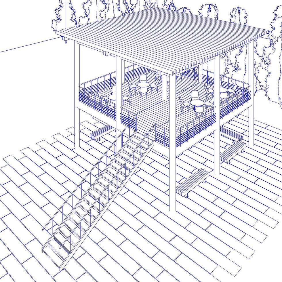 3D illustration of residential project vector