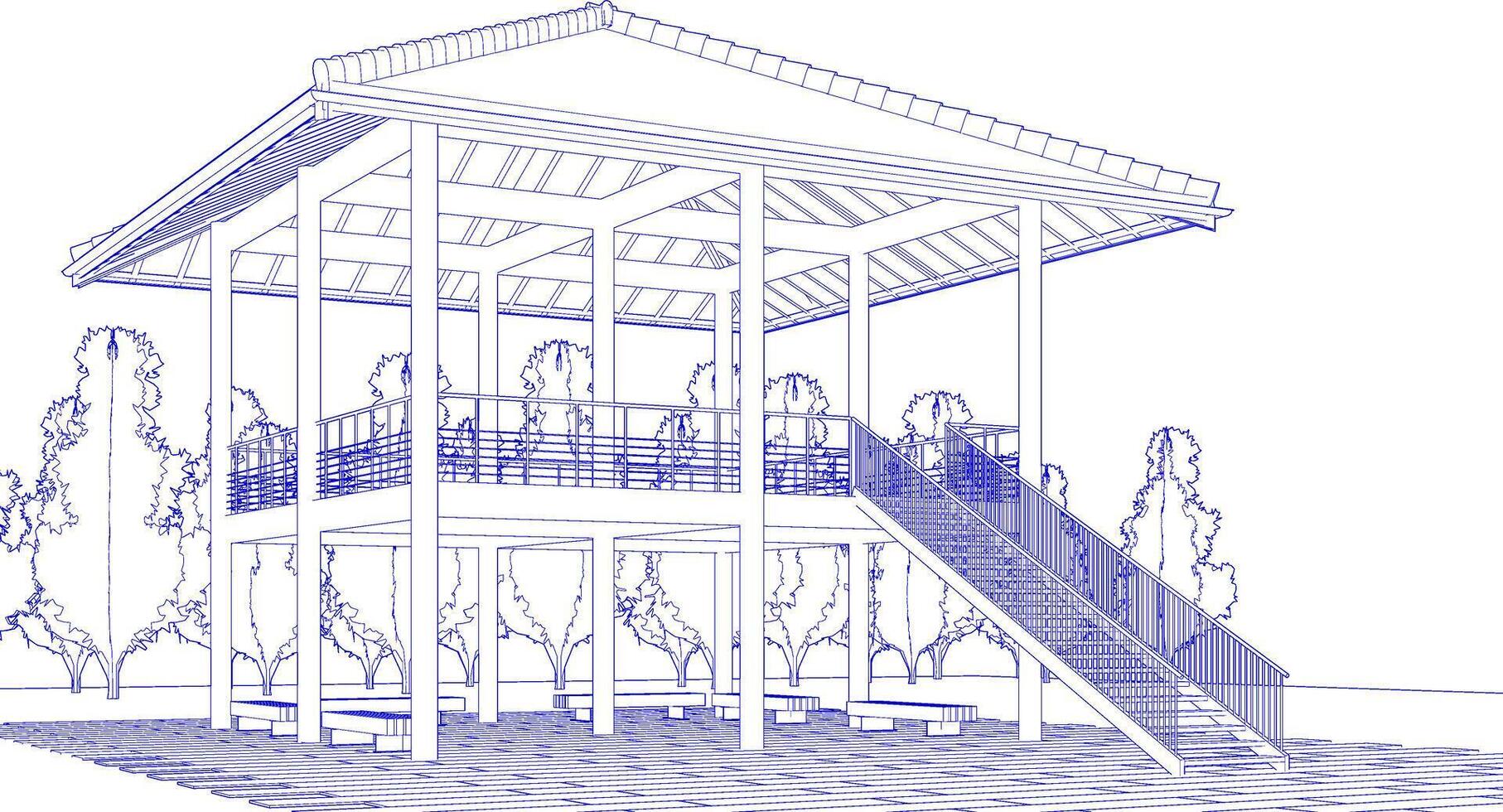 3D illustration of residential project vector