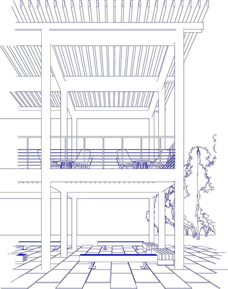 3D illustration of residential project vector