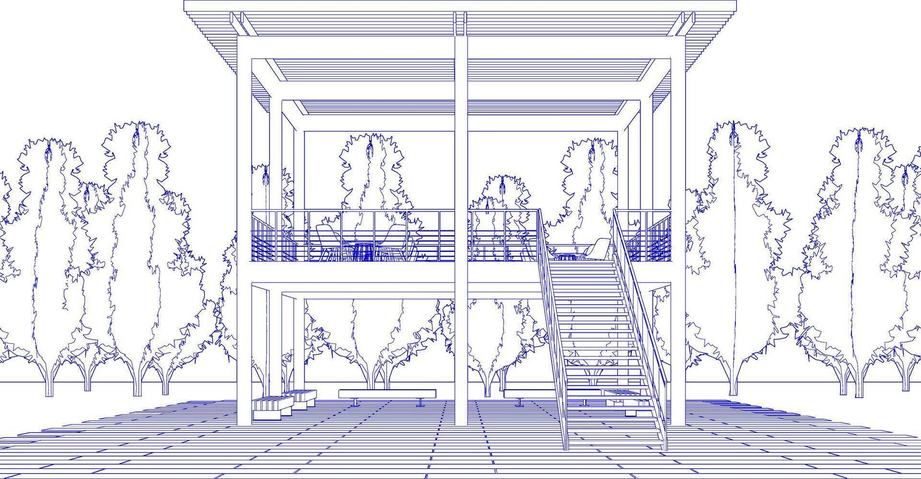 3D illustration of residential project vector