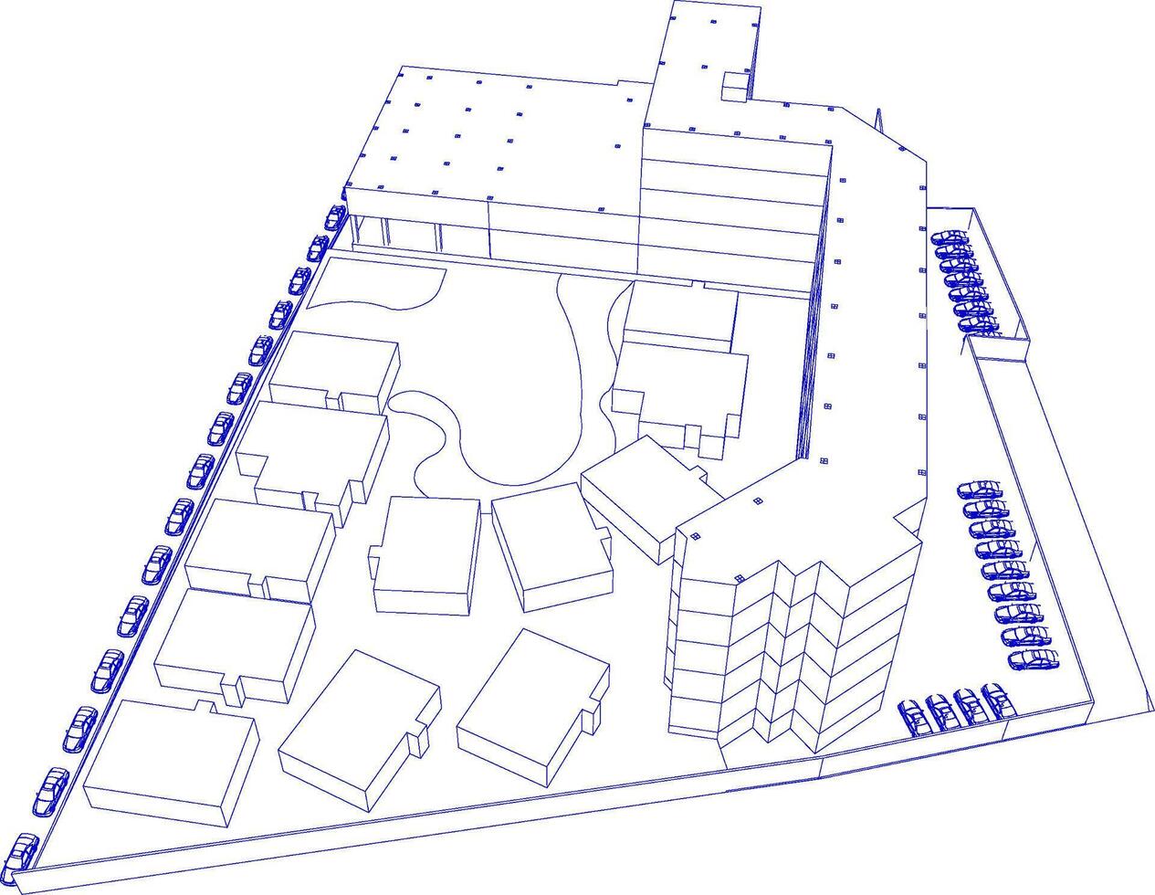 3D illustration of building project vector