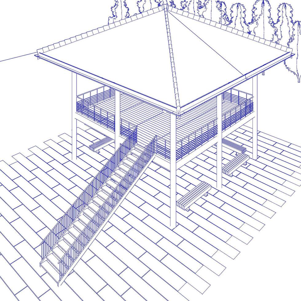 3D illustration of residential project vector