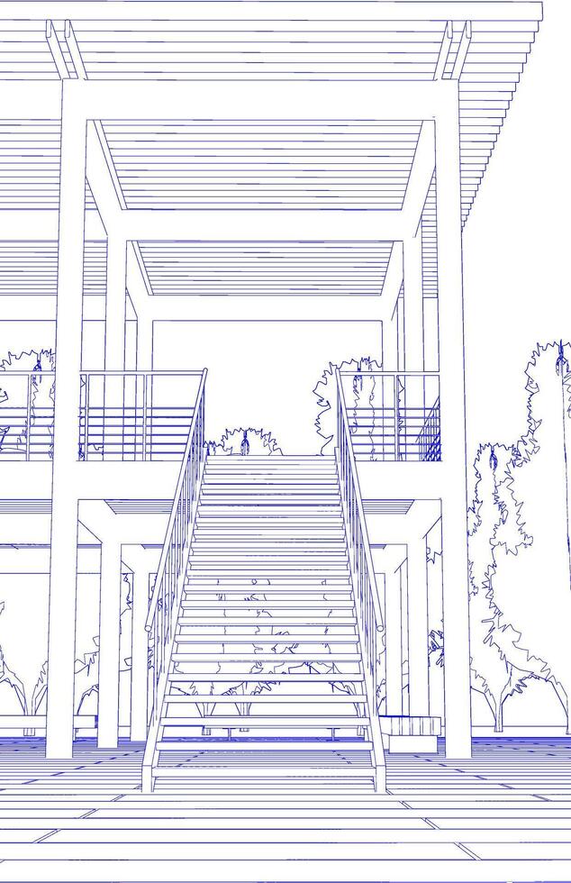 3D illustration of residential project vector