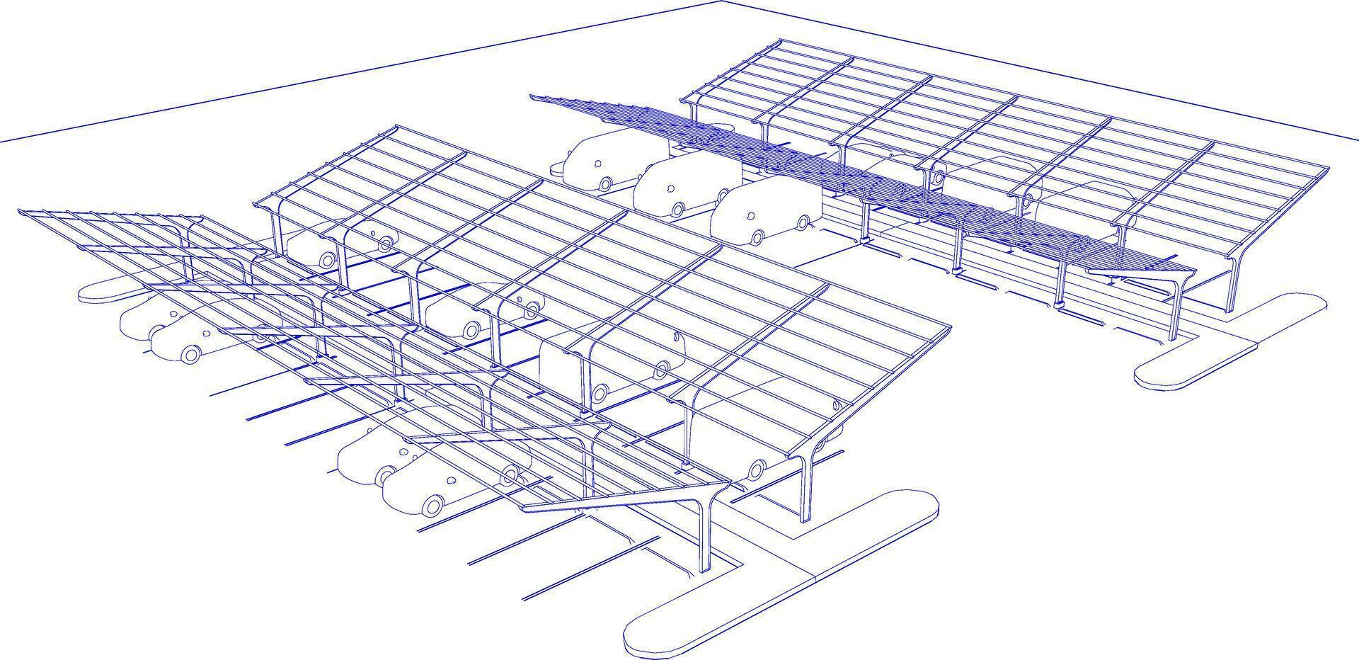 3D illustration of parking and carport vector