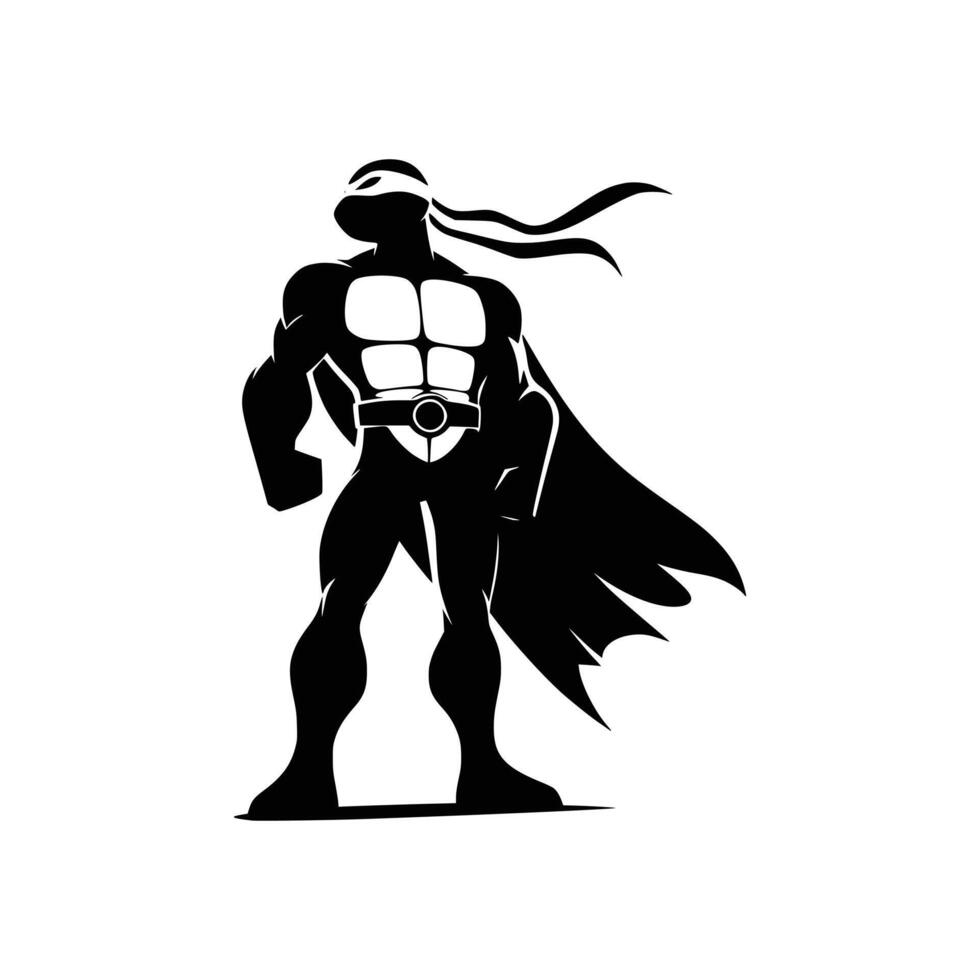 Sleek Superhero Turtle Symbol Flat Graphic Design Turtle Icon vector