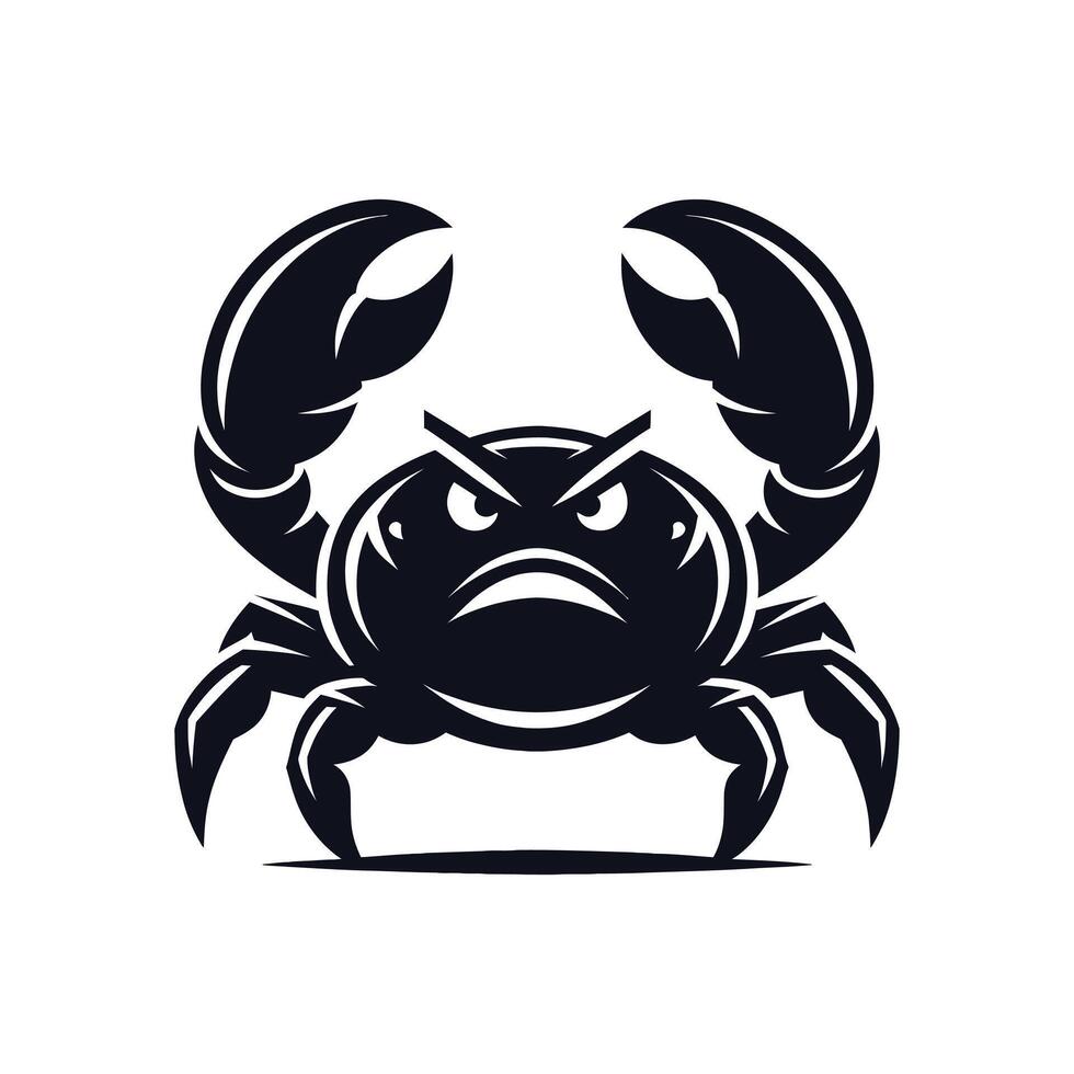 Angry Crab silhouette. Logos. Crab isolated on white background. crab illustration logo vector