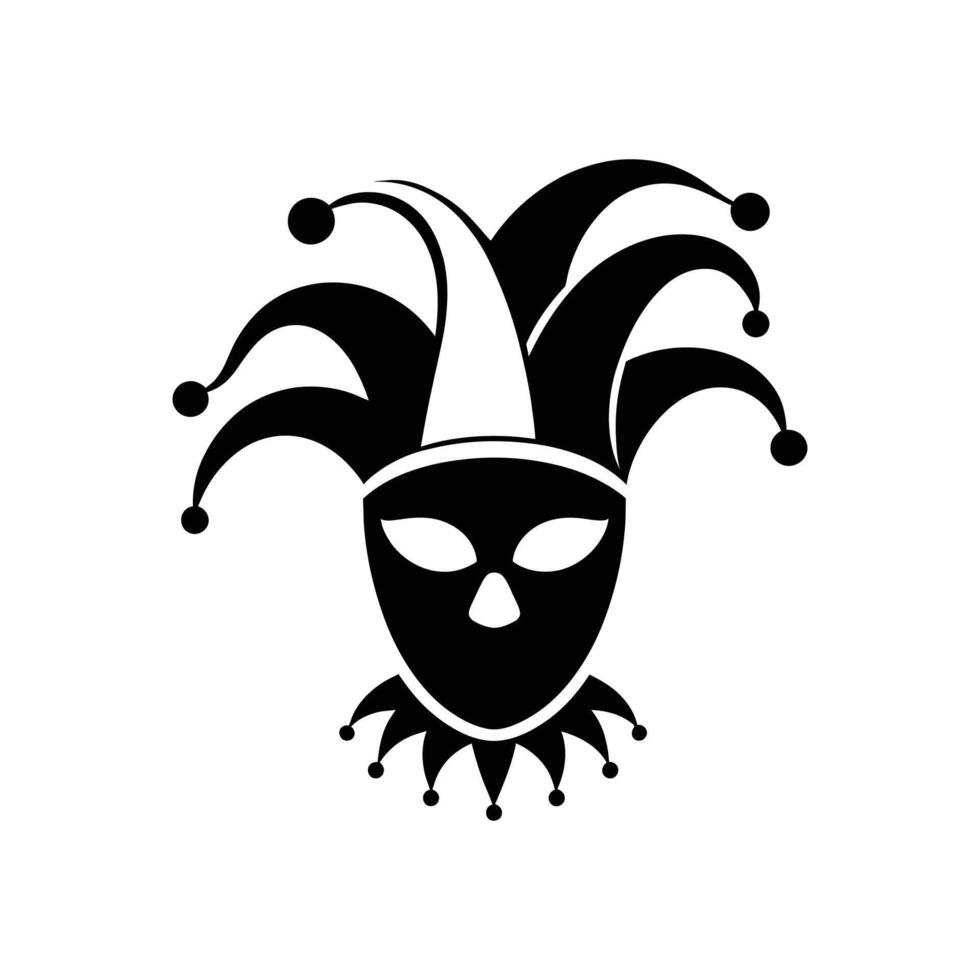 Mischievous Silhouette Joker Illustration for April Fool's Pranks vector