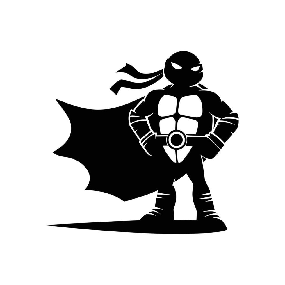 Sleek Superhero Turtle Symbol Flat Graphic Design Turtle Icon vector