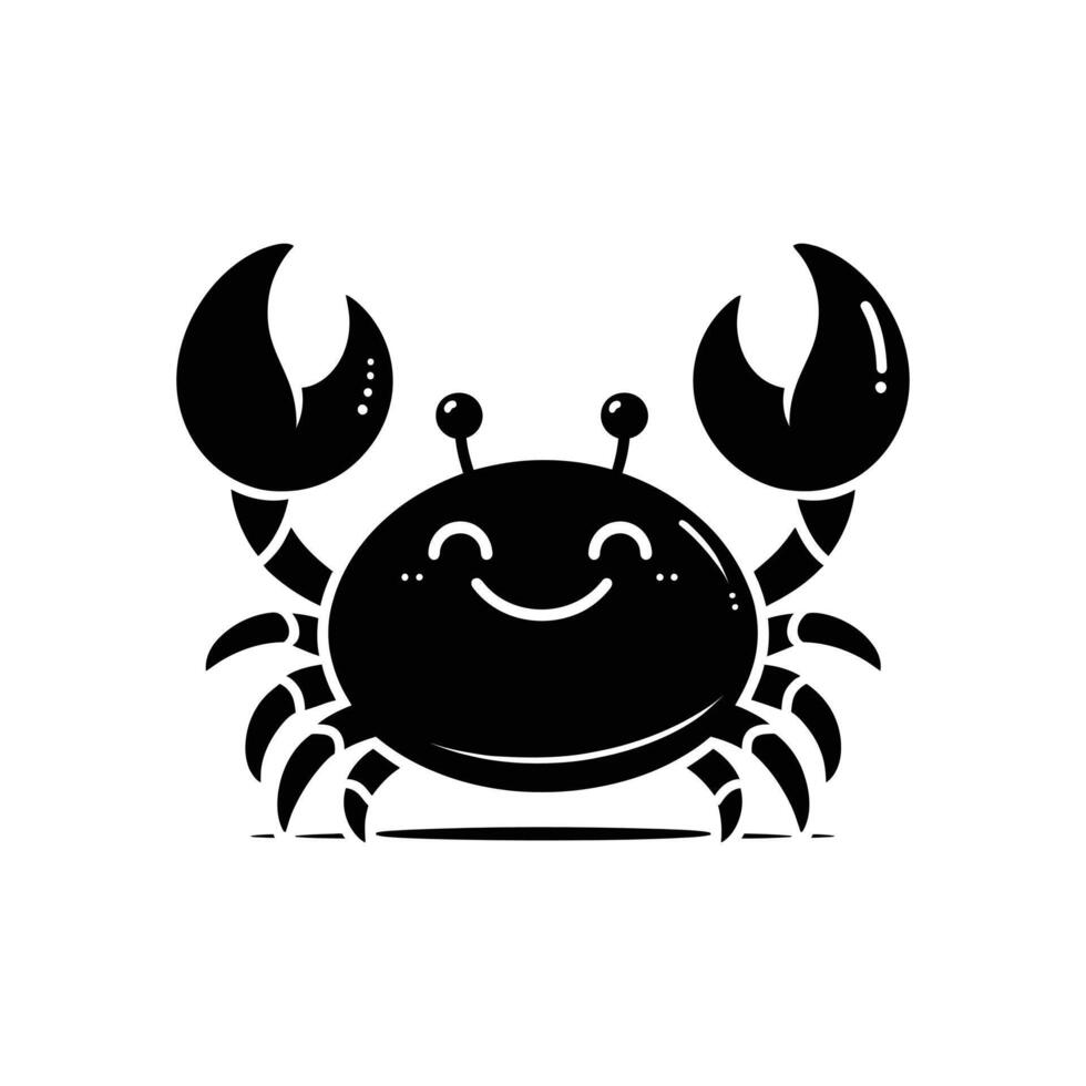 Happy Crab silhouette. Logos. Crab isolated on white background. crab illustration logo vector