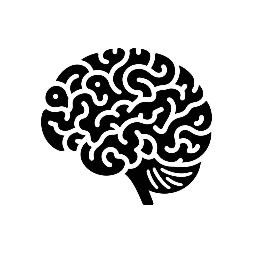 cerebro icono cerebro logo silueta vector ilustración