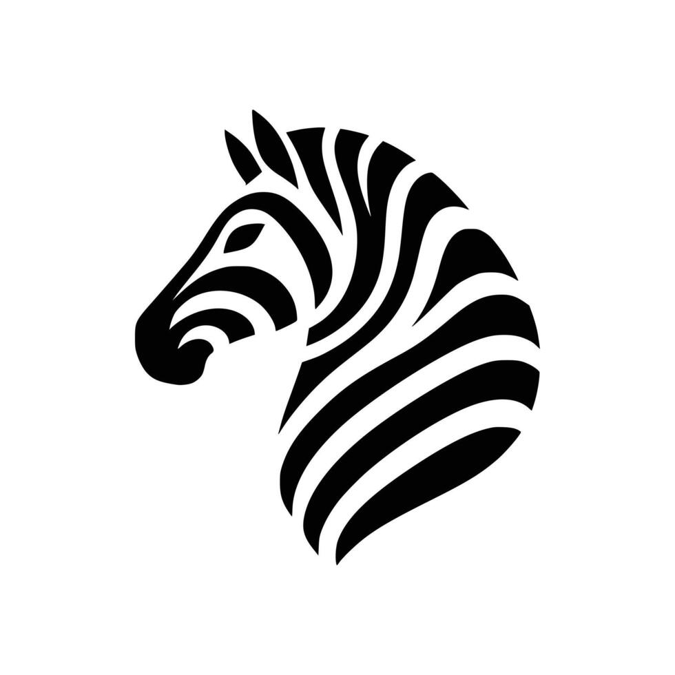Silhouette of a zebra head on a white background vector