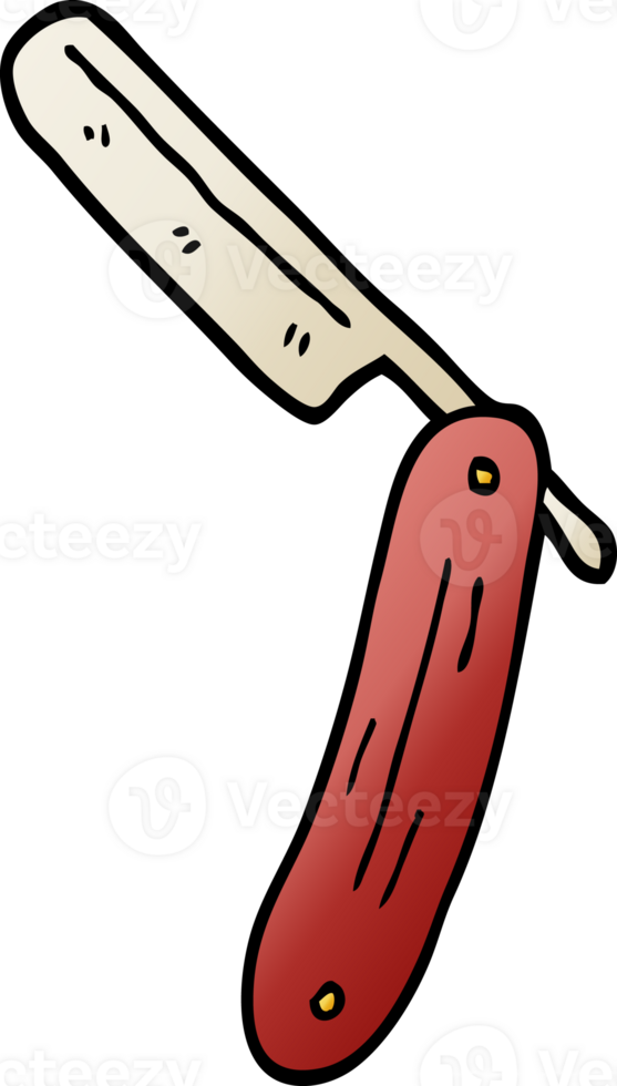 cartoon doodle cut throat razor png