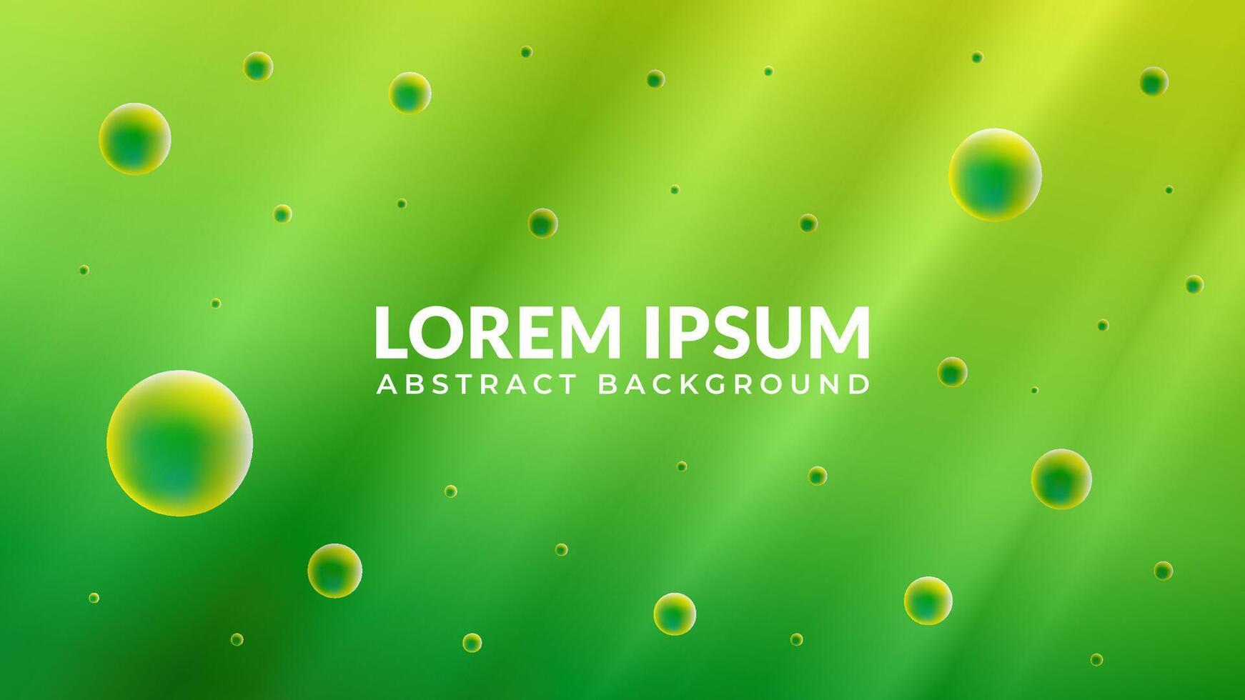 Realistic green yellow gradient bubbly fluid vector illustration