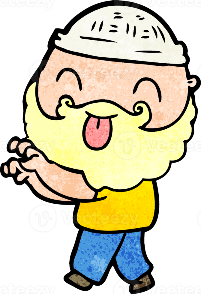 man with beard sticking out tongue png