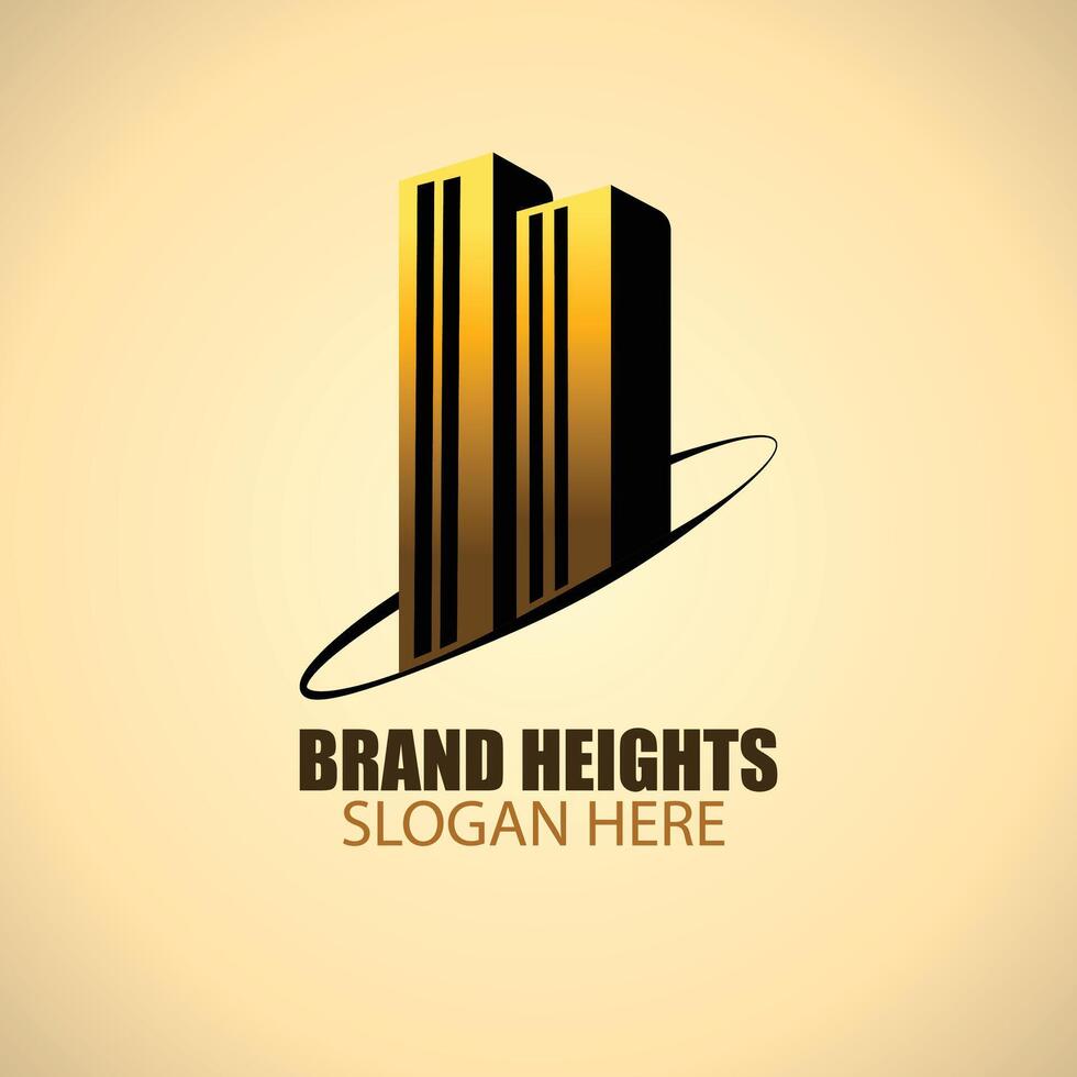 golden building logo vector