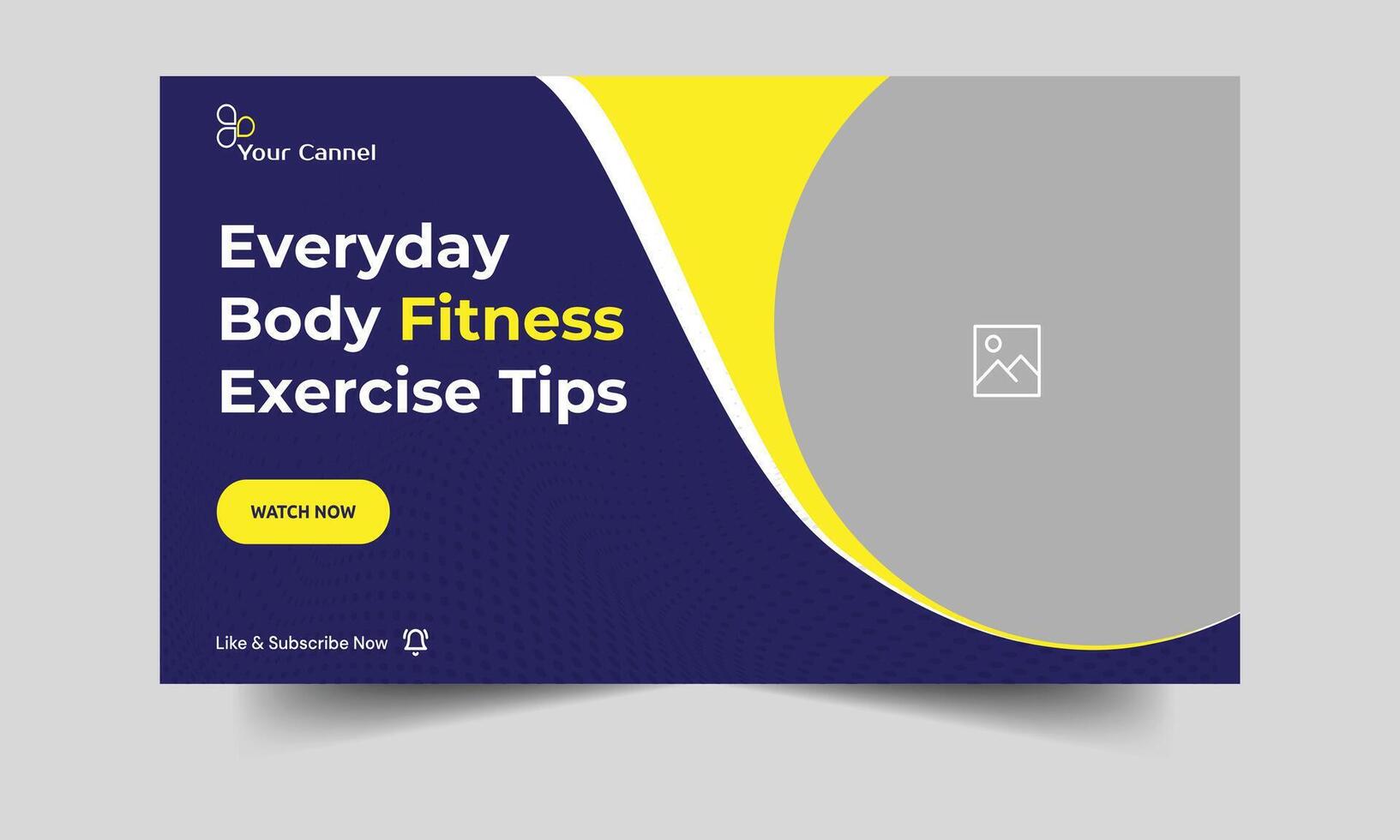 Video cover banner, editable vector eps file format, and editable video thumbnail banner design for exercise training advice