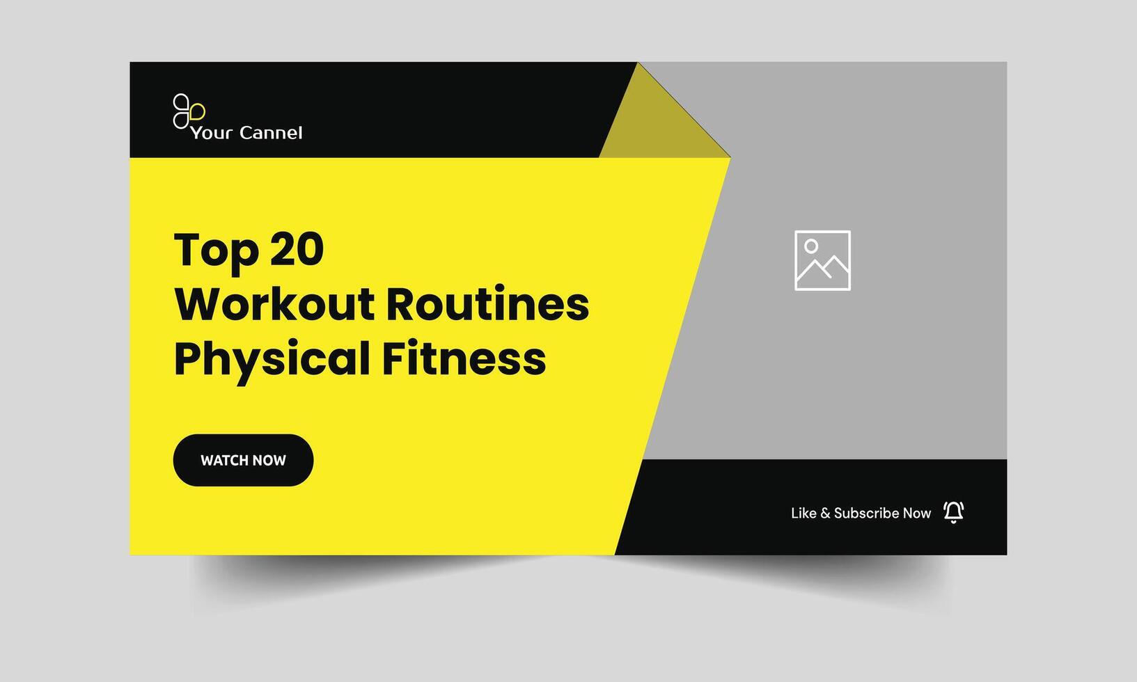 Tips and methods for yoga and fitness with vector illustrations video thumbnail banner design, completely editable vector eps 10 file format, daily exercise training approaches, and video cover banner