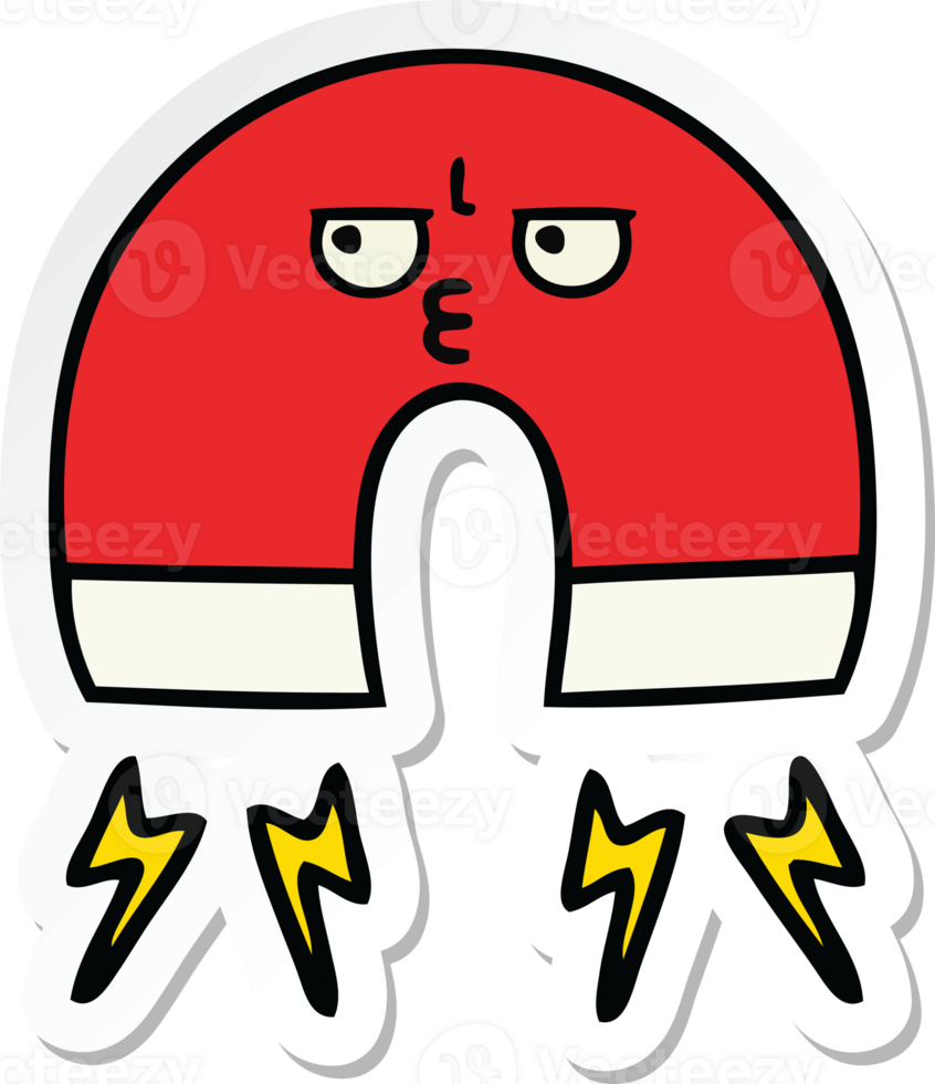 sticker of a cute cartoon magnet png