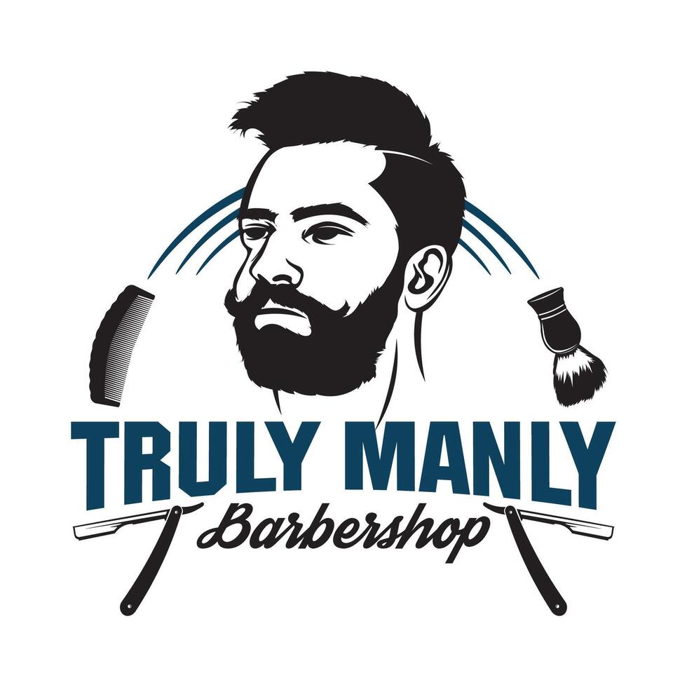 A Bearded man vector illustration, perfect for Barbershop logo