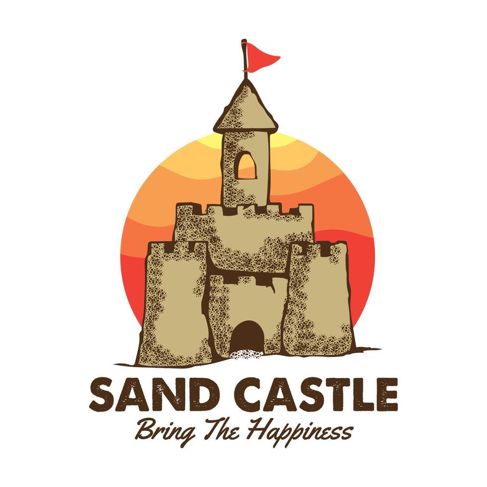 Sand castle vector illustration , perfect for logo and t shirt design