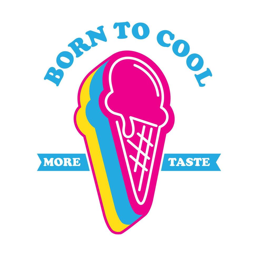 Modern Ice Cream vector logo design in pop color style