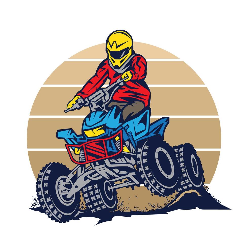 ATV Racing extreme sport, good for t shirt design and racing event logo vector